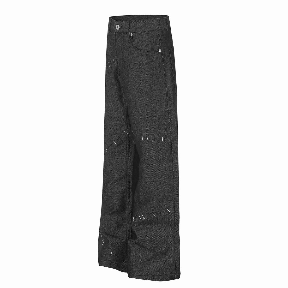 Madxmarx Stitched Detail Wide-Leg Jeans
