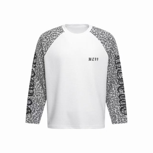 Madxmarx Leopard Sleeve 09 Graphic Long Sleeve Tee - M / White