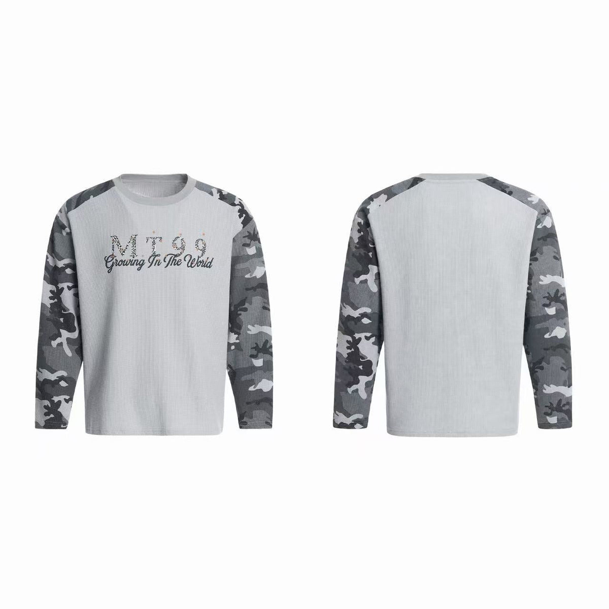 Madxmarx Camo Sleeve Graphic Long Sleeve Tee