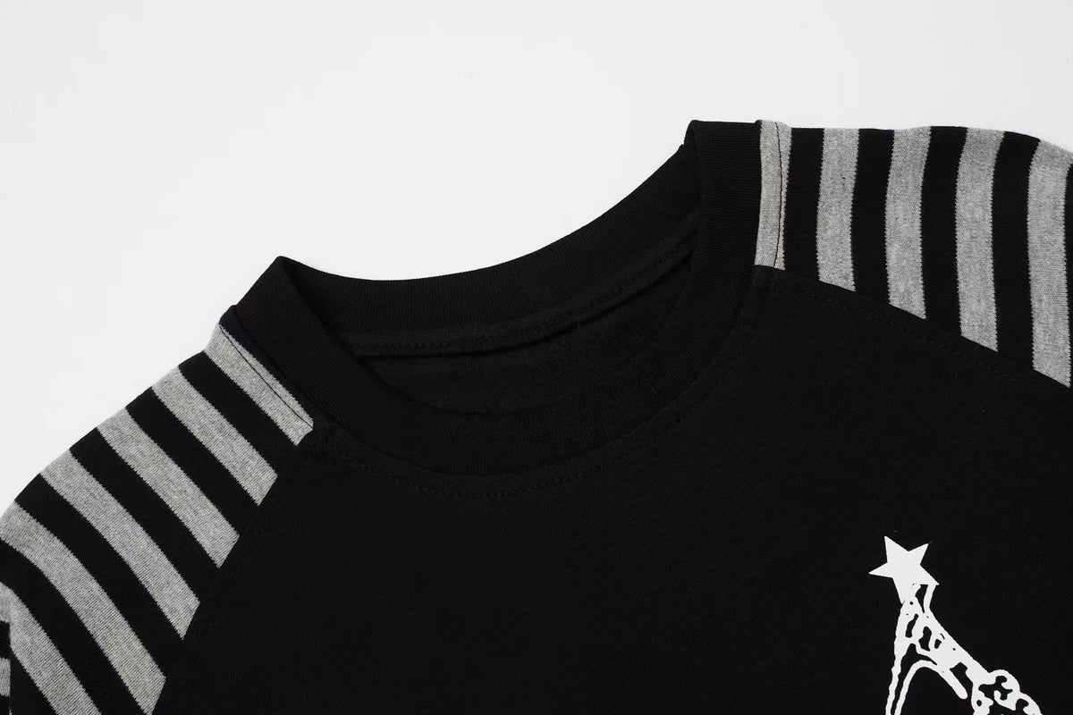 Madxmarx Camo Sleeve Flag Graphic Long Sleeve Tee