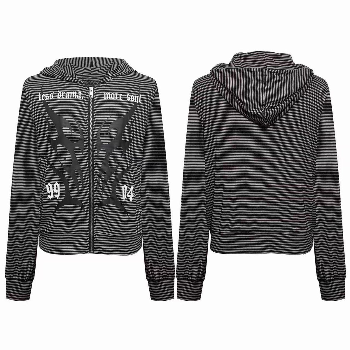 Madxmarx Tribal Stripe Zip-Up Hoodie