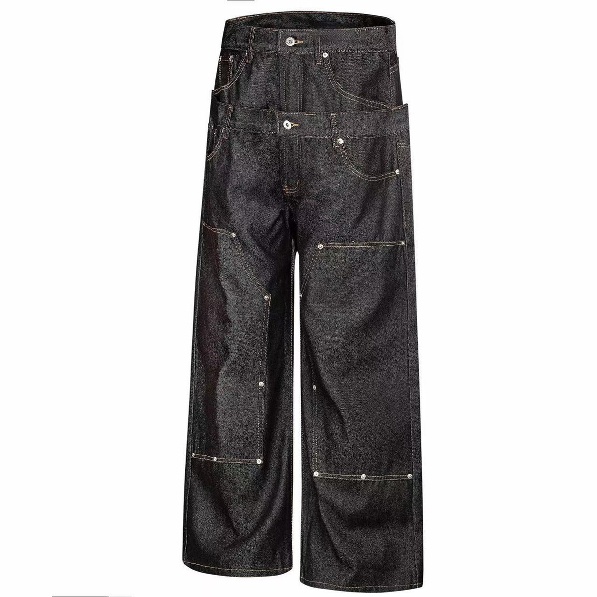 Madxmarx Double Waist Panel Wide-Leg Jeans