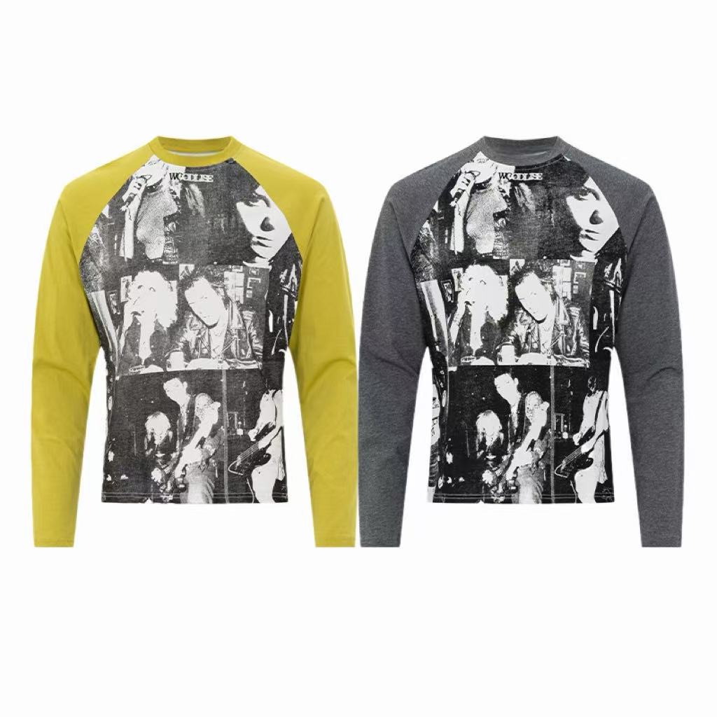 Madxmarx Collage Graphic Raglan Long Sleeve Tee