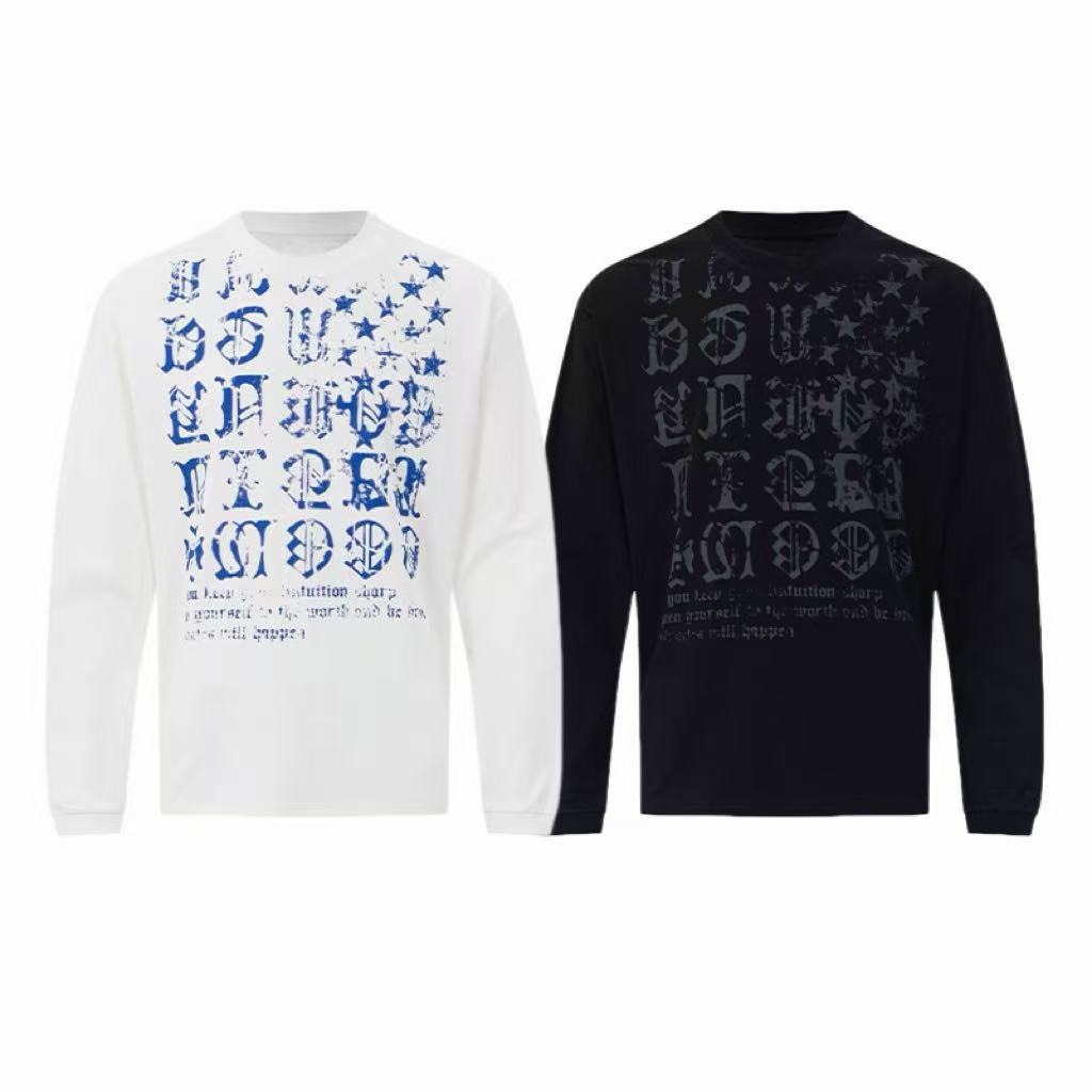 Madxmarx Distressed Gothic Graphic Long Sleeve Tee