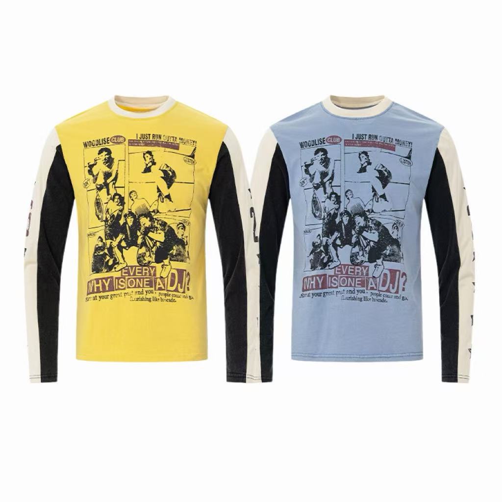 Madxmarx Vintage Collage Raglan Long Sleeve Tee