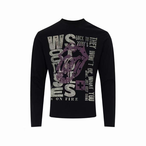 Madxmarx Star Tongue Graphic Long Sleeve Tee - S / Black