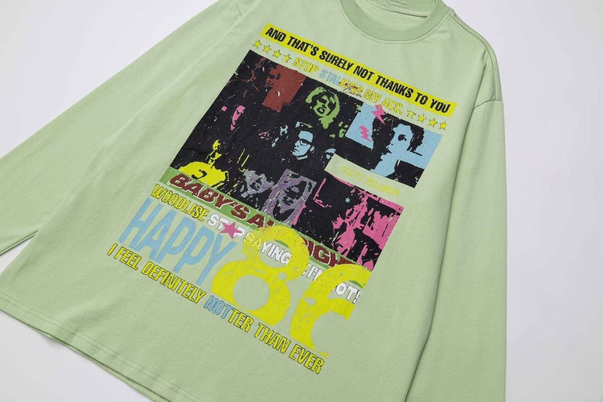 Madxmarx Pop Art Collage Graphic Long Sleeve Tee