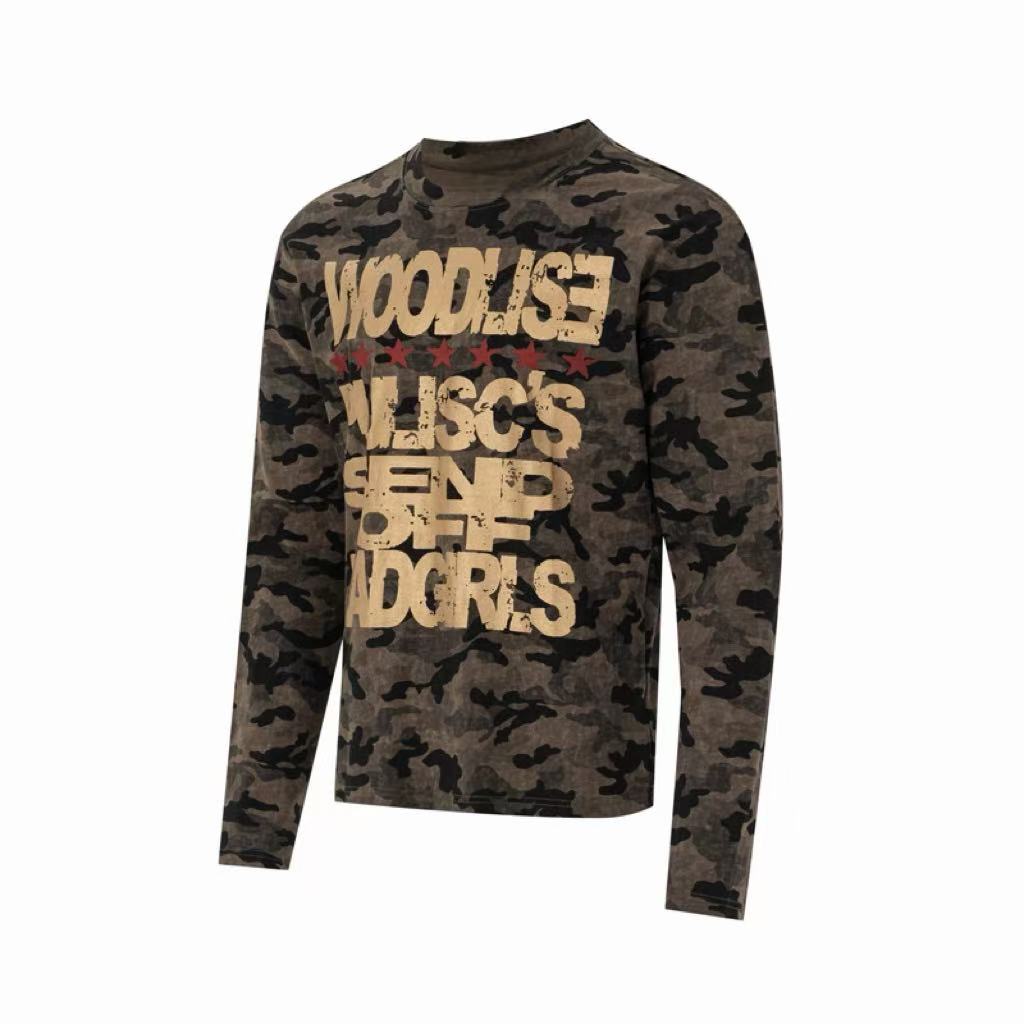 Madxmarx Camo Distressed Graphic Long Sleeve Tee
