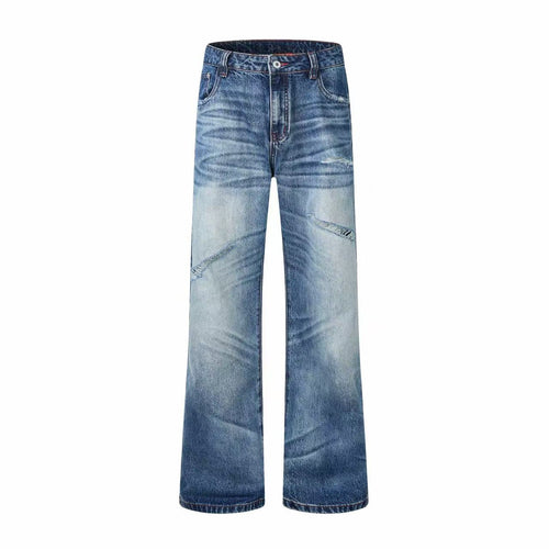 Madxmarx Washed Distressed Baggy Jeans - XS / Blue