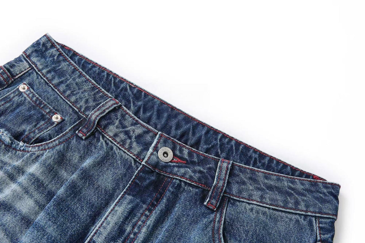 Madxmarx Washed Distressed Baggy Jeans