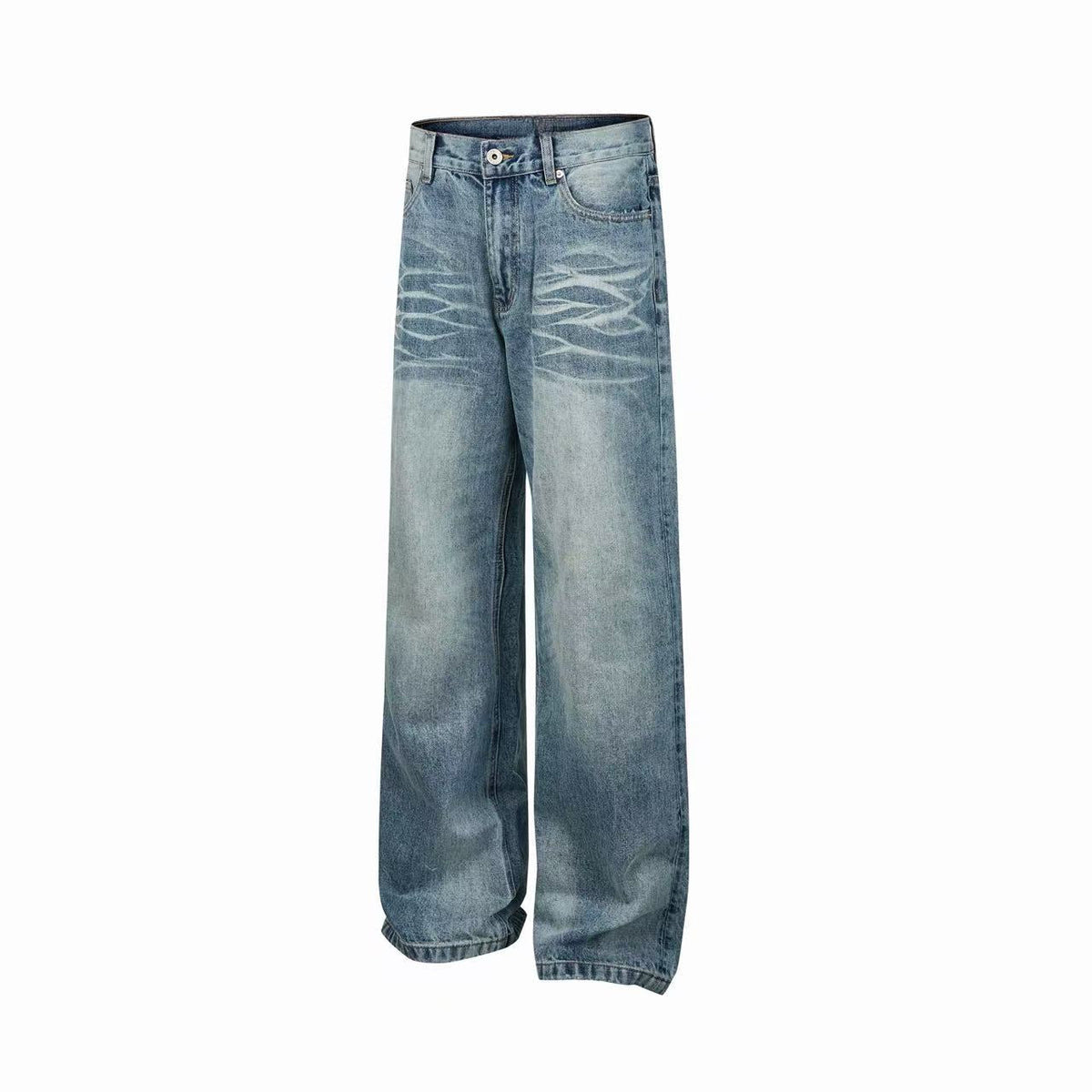 Madxmarx Washed Whisker Wide-Leg Jeans