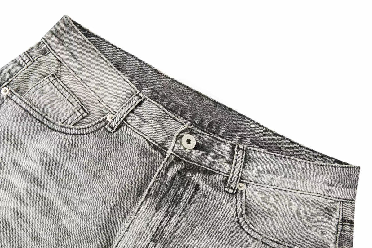 Madxmarx Washed Whisker Wide-Leg Jeans