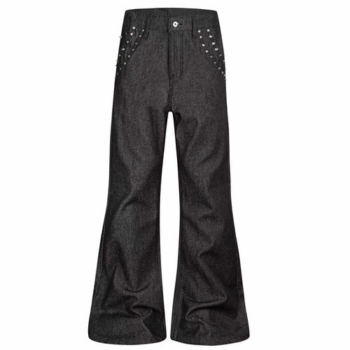 Madxmarx Studded Flared Jeans - XS / Black