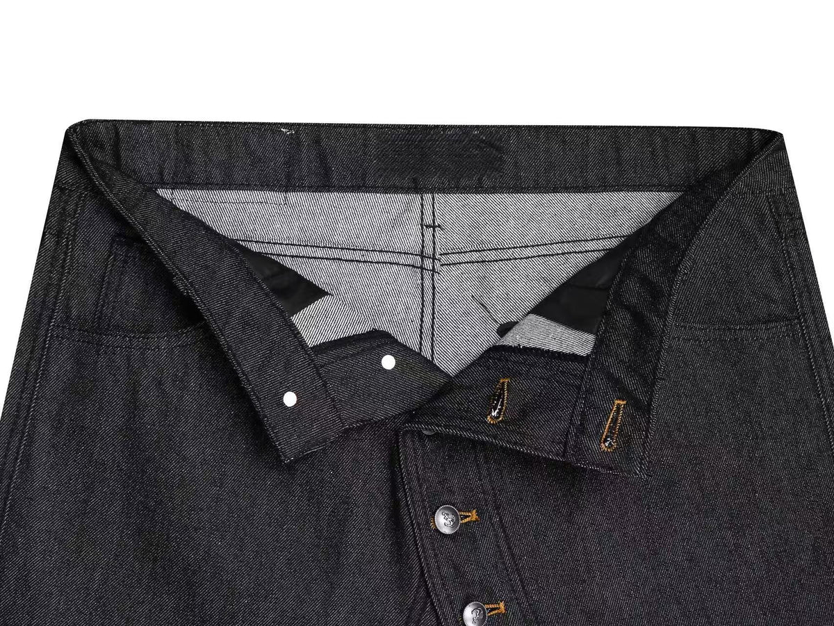 Madxmarx Asymmetric Button-Detail Baggy Jeans