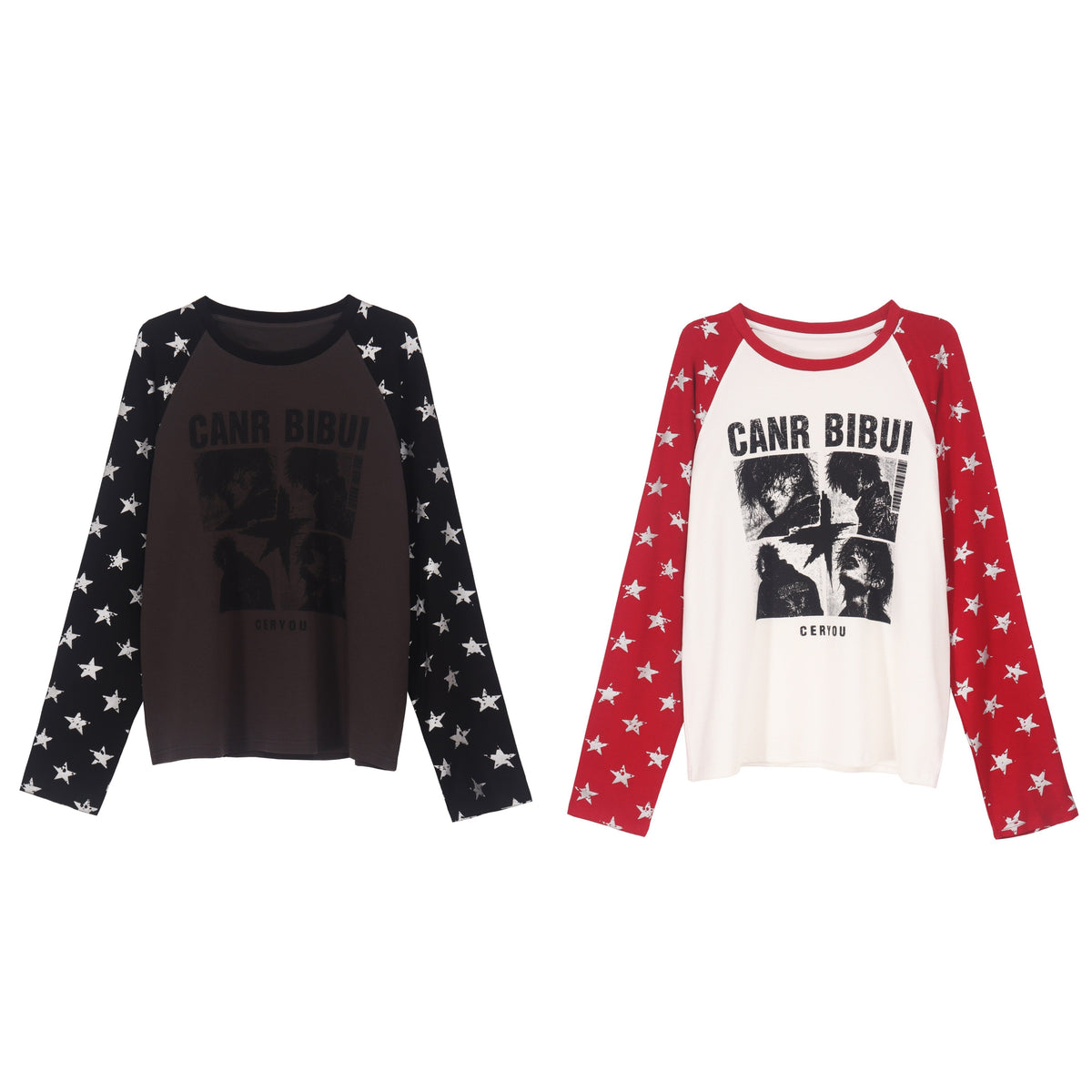 Madxmarx Star Sleeve Graphic Long Sleeve Tee