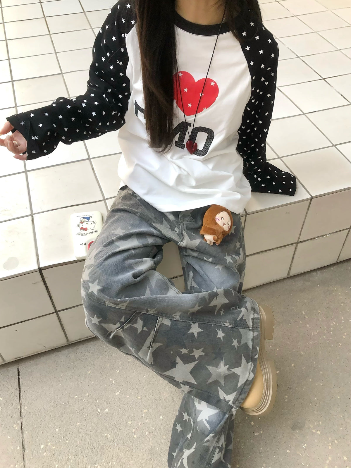 Madxmarx „I ♥ EMO“ Raglan-Langarmshirt