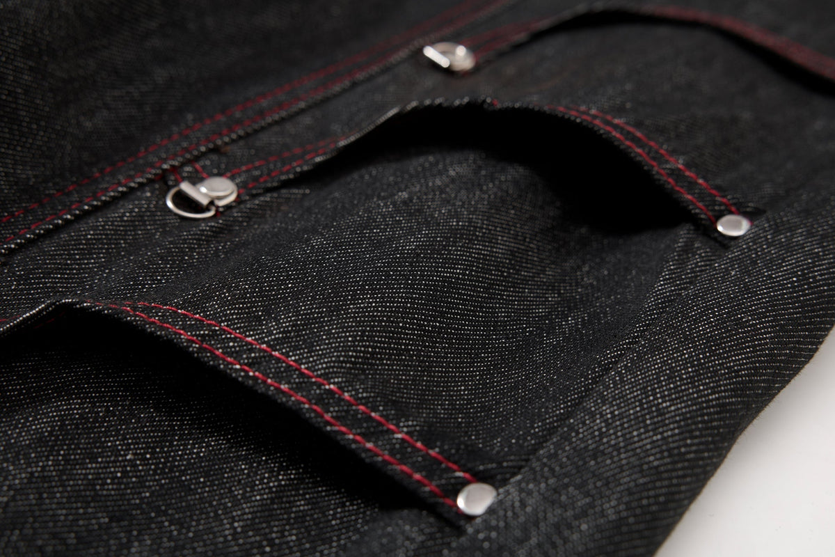 Pantalon en jean à poches multiples surpiqué Madxmarx