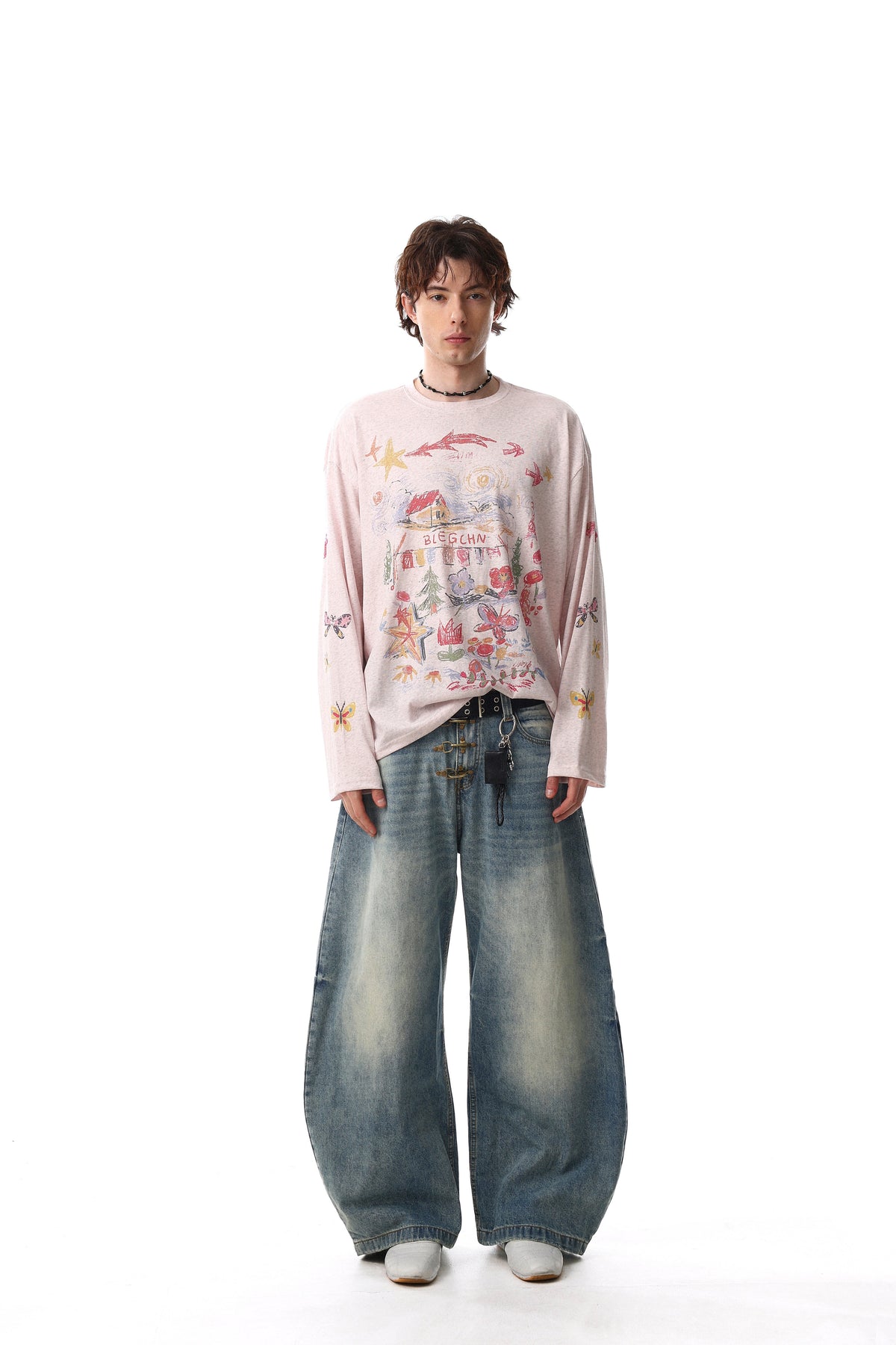 Madxmarx Hand-Drawn Art Graphic Long Sleeve Tee