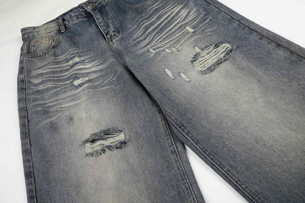 Madxmarx Distressed Wide-Leg Jeans