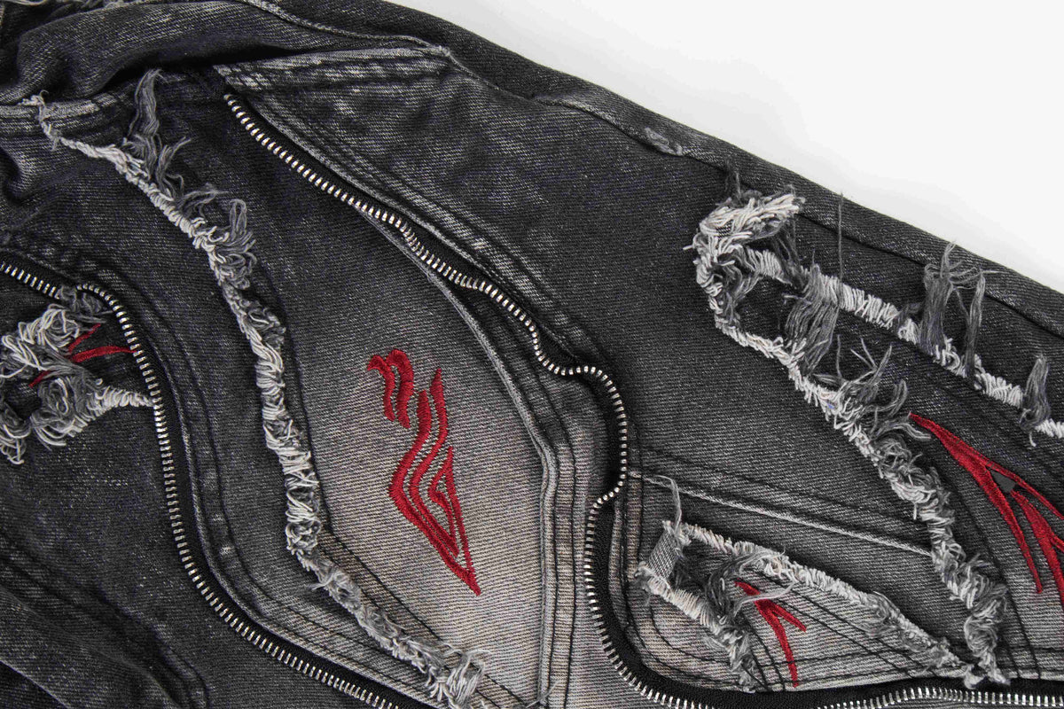 Madxmarx Distressed Panel Baggy Jeans