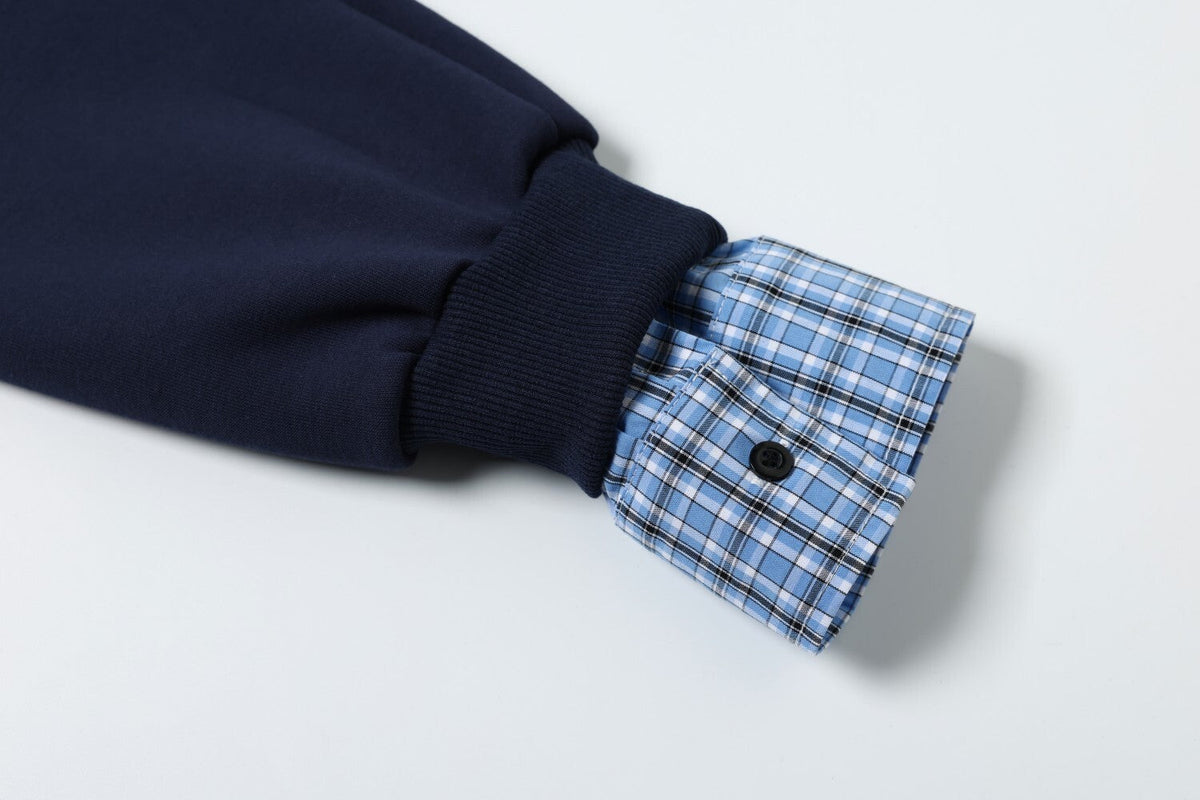 Madxmarx Layered Collar Half-Zip Pullover