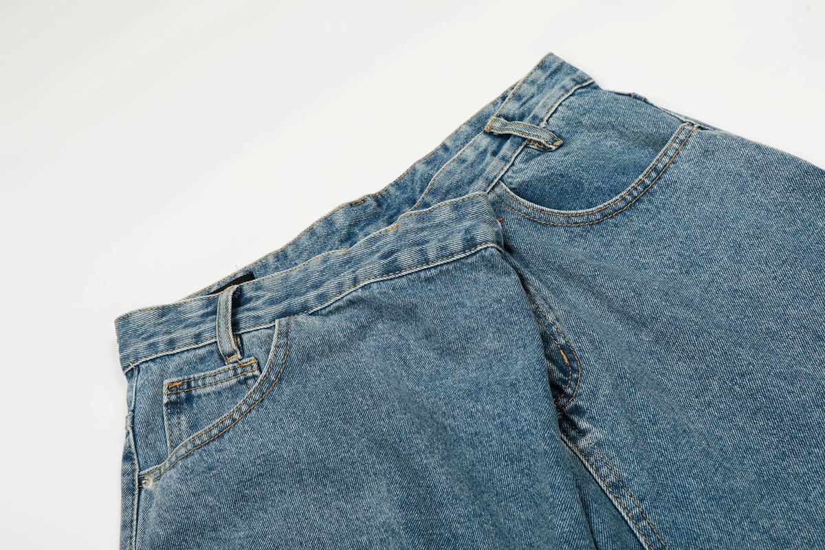 Pantalon large en jean à taille asymétrique Madxmarx