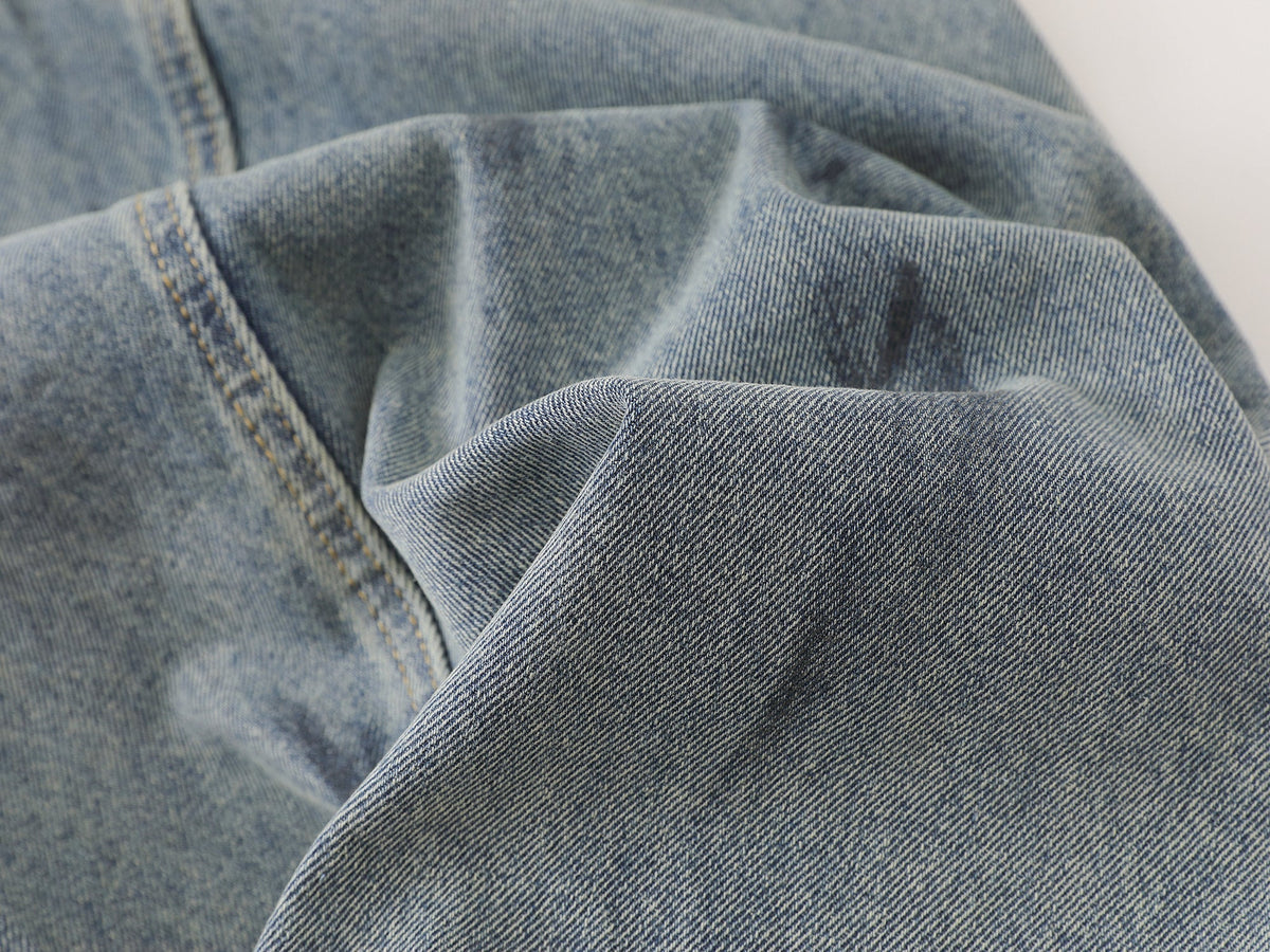 Madxmarx Faded Curved-Panel Wide-Leg Denim Pants