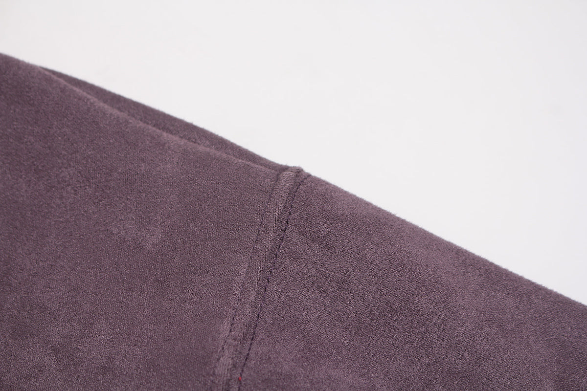 Madxmarx Suede Varsity Zip Hoodie