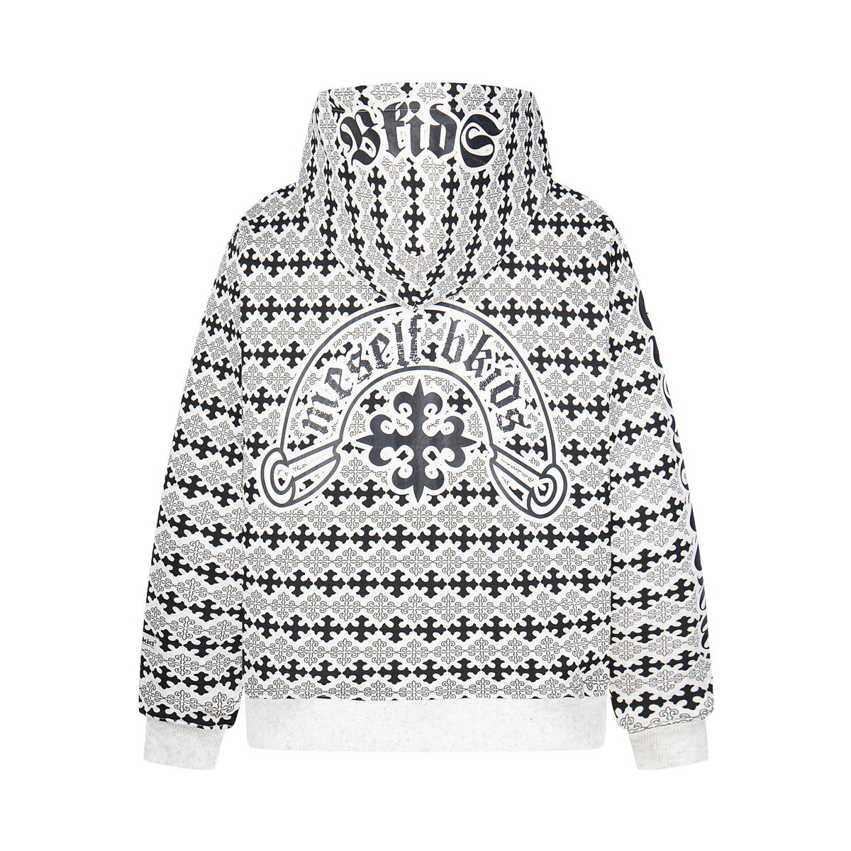 Madxmarx Gothic Pattern Full-Zip Hoodie