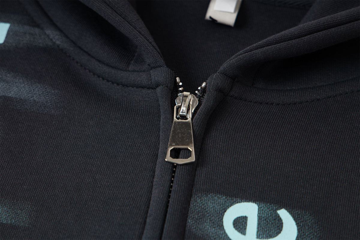 Madxmarx Gradient Letter Zip Hoodie