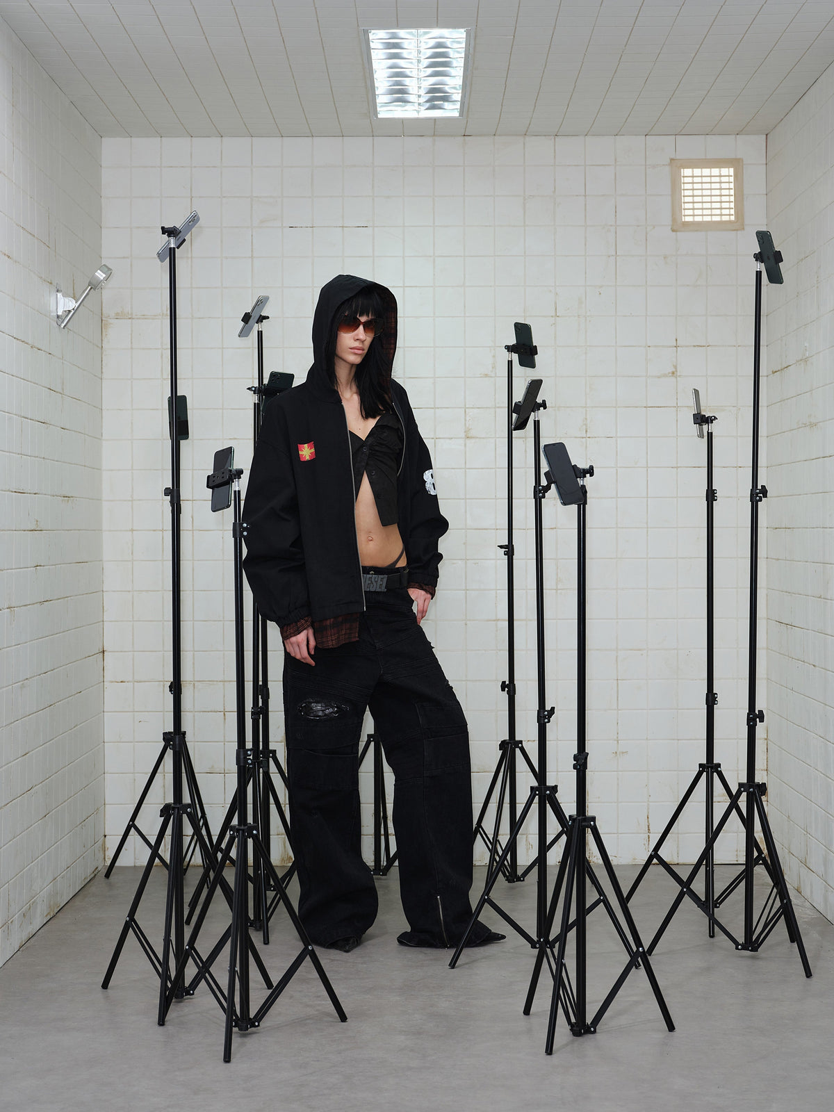 Madxmarx Plaid-Lined Zip Hoodie