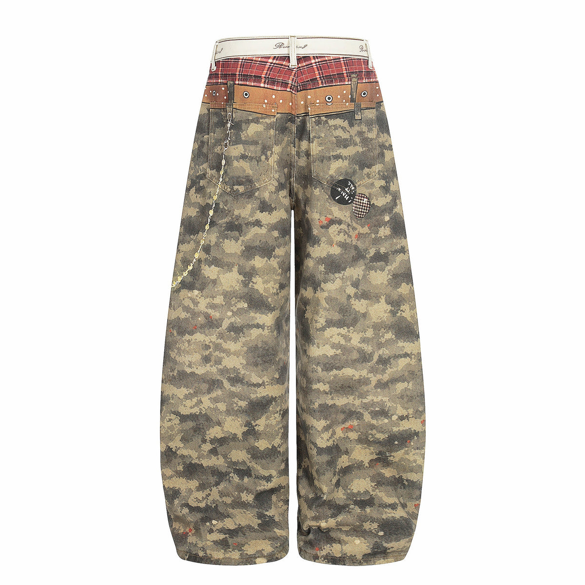 Pantalon en jean large à patchwork camouflage Madxmarx