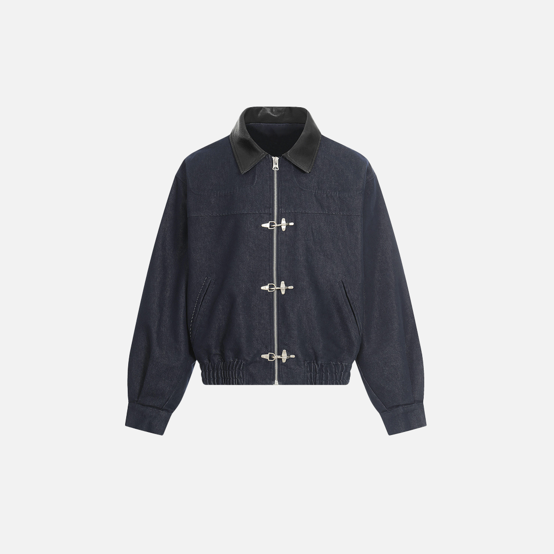 Streetwear Airplane Buckle Design Denim Jacket
