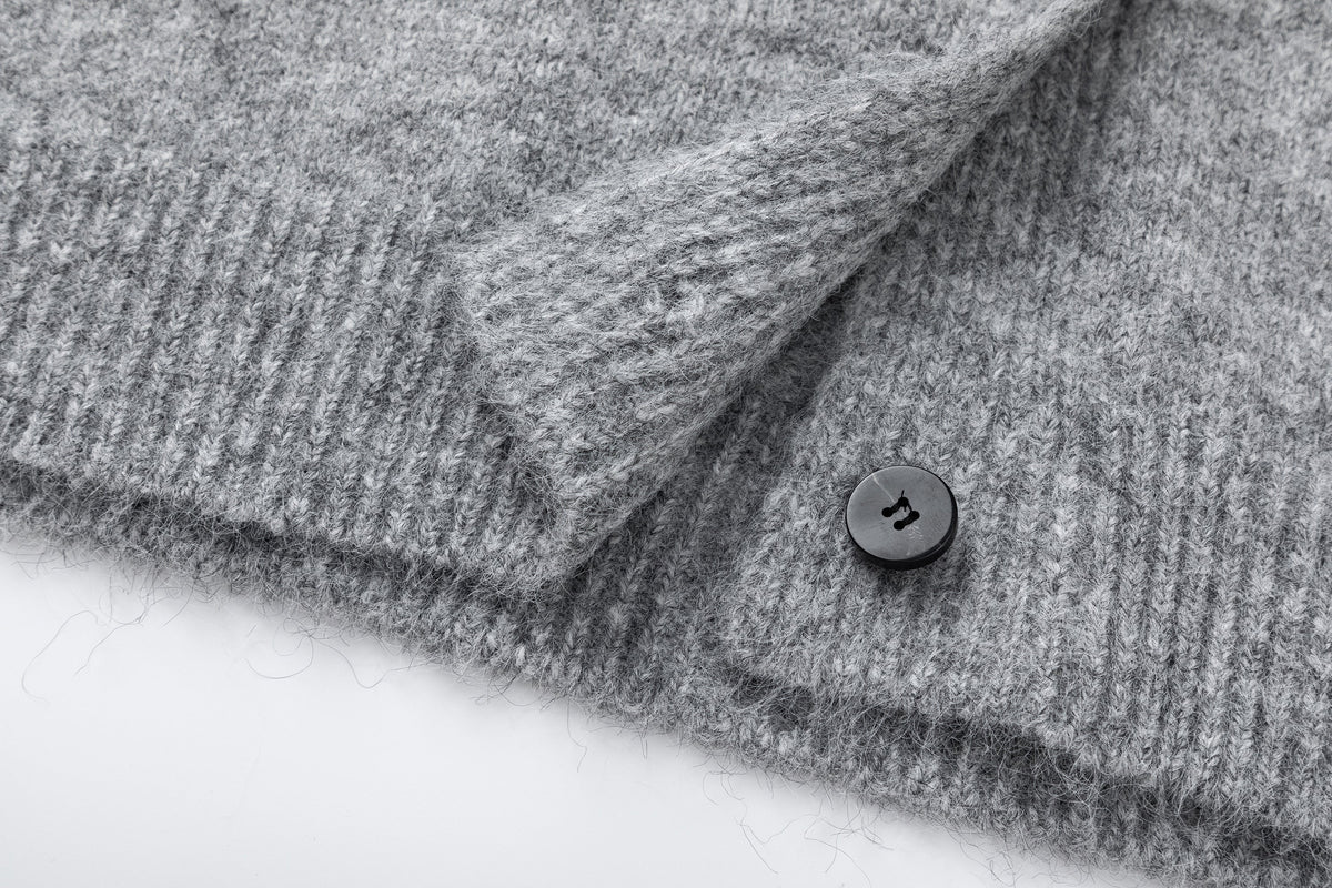 Madxmarx Minimal Wool Blend Knit Cardigan