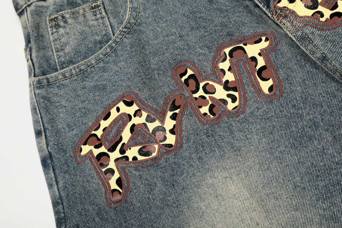 Jeans larges à motif léopard Madxmarx Star