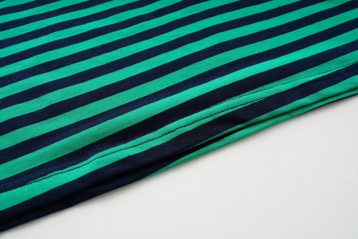 Madxmarx Green Striped Long Sleeve Tee