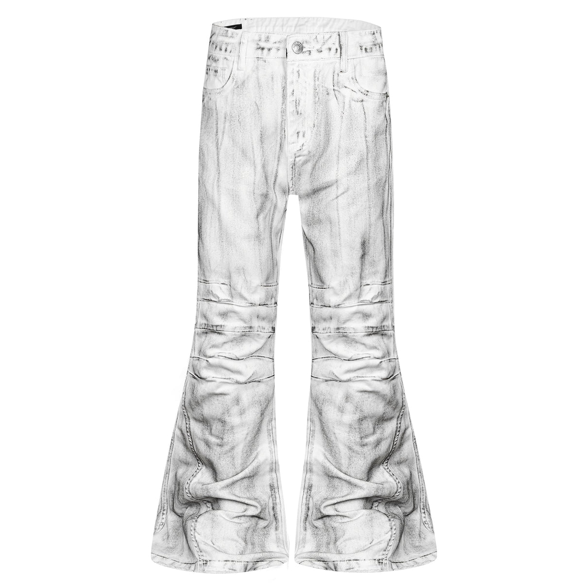 Madxmarx Washed Ruched Flared Jeans