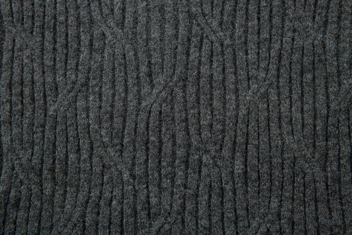 Madxmarx Distressed Ribbed Henley Knit