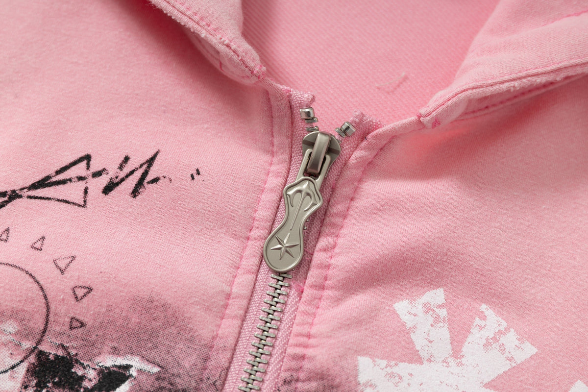 Madxmarx Gradient Graphic Zip Hoodie