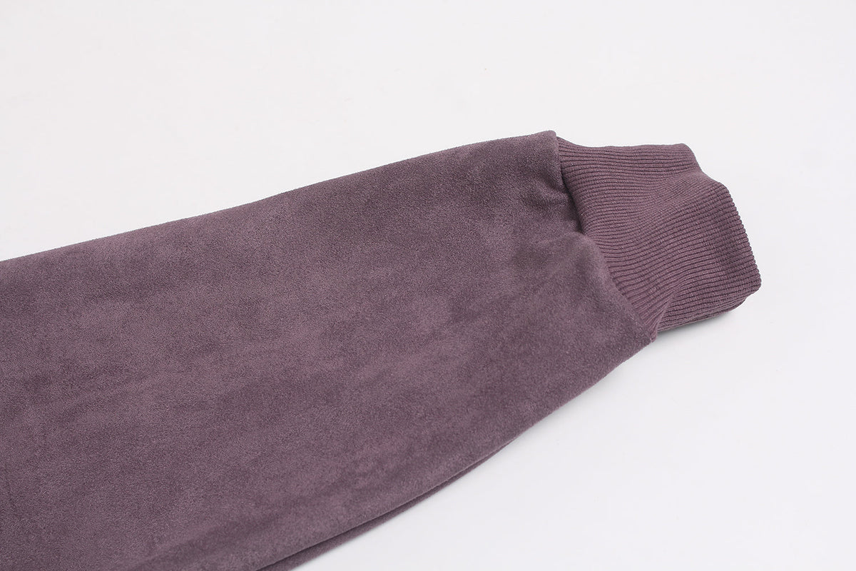 Madxmarx Suede Varsity Zip Hoodie