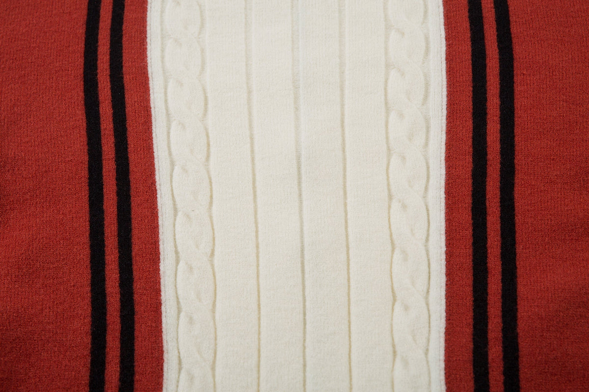 Madxmarx Retro Stripe Knit Zip Jacket