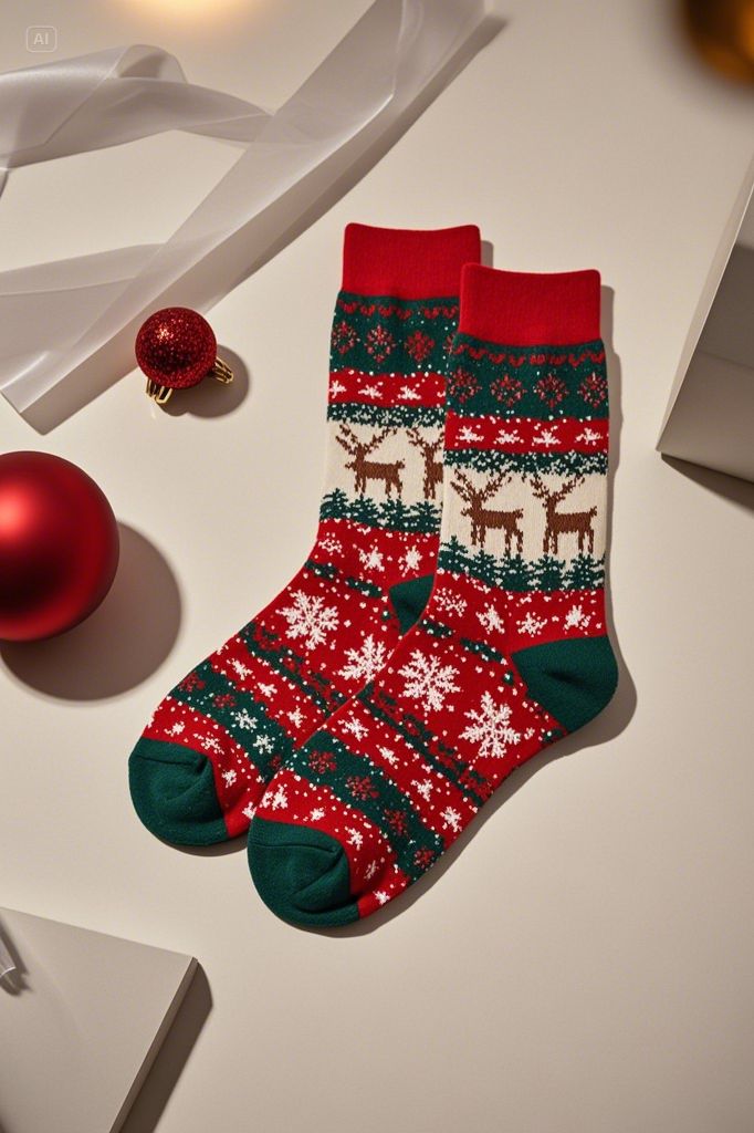 Winter Holiday Mid-Leg Socks