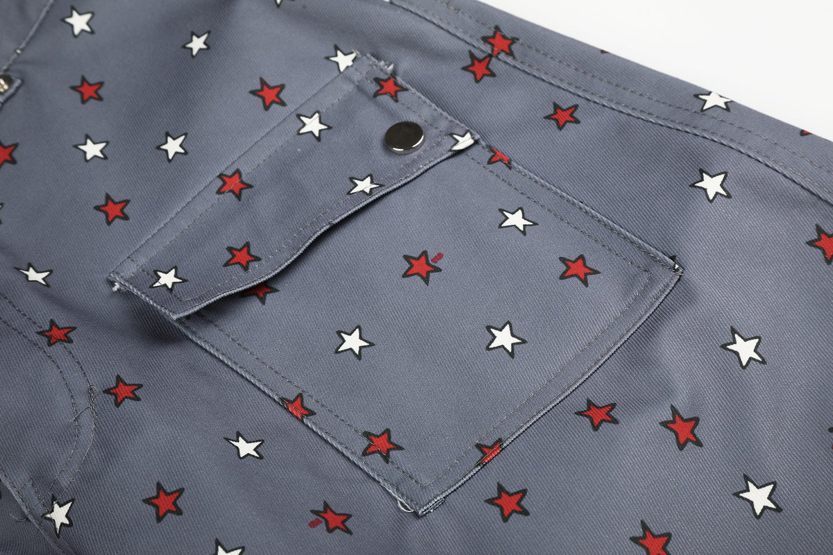 Madxmarx Star Print Wide-Leg Balloon Jeans