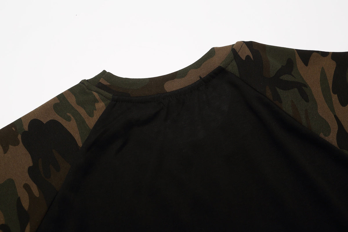 Madxmarx Camo Raglan Long Sleeve Tee