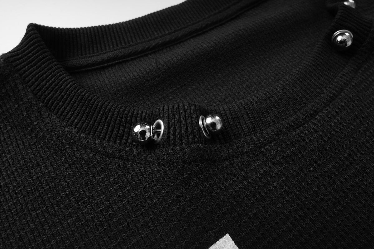 Madxmarx Pierced Portrait Graphic Long Sleeve Tee