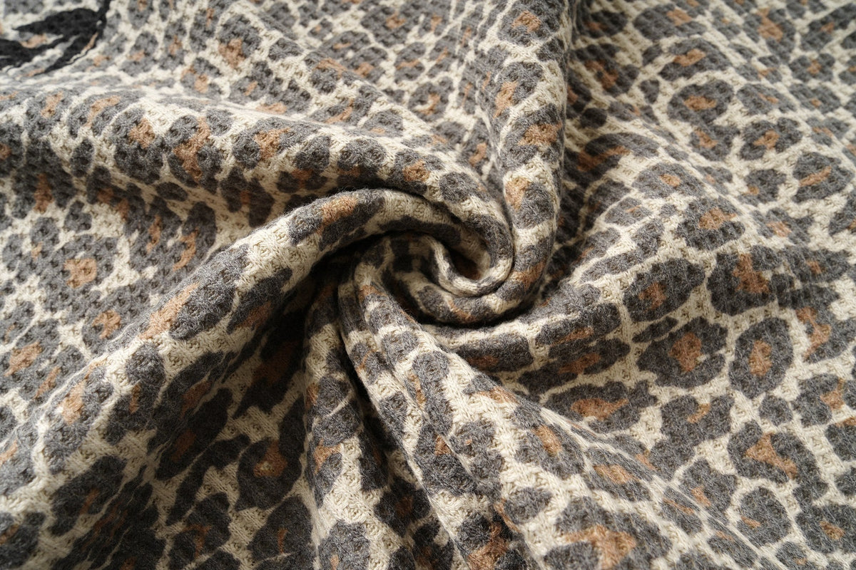 Madxmarx Leopard Varsity Graphic Long Sleeve Tee