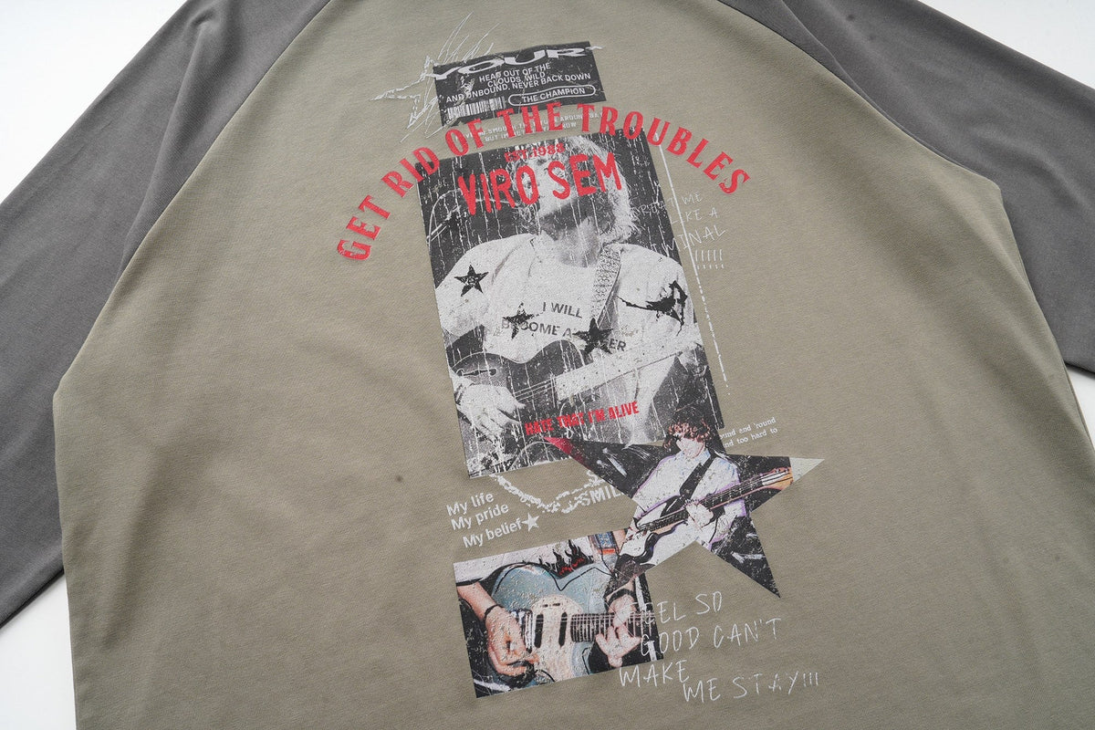 Madxmarx Raglan Graphic Long Sleeve Tee