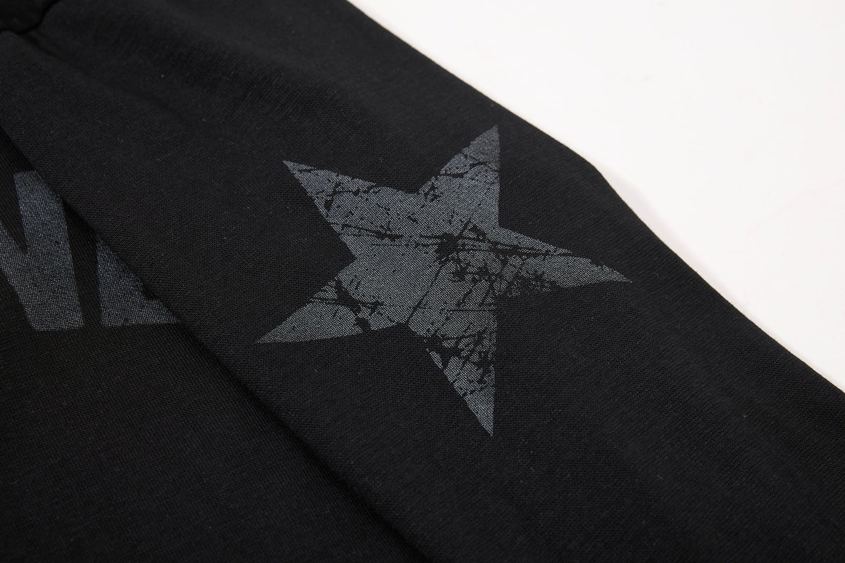 Madxmarx Distressed Varsity Graphic Long Sleeve Tee