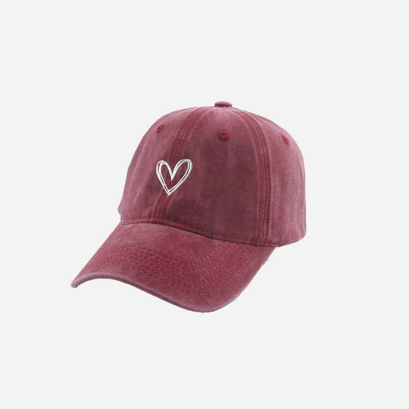 Heart Embroidery Cap