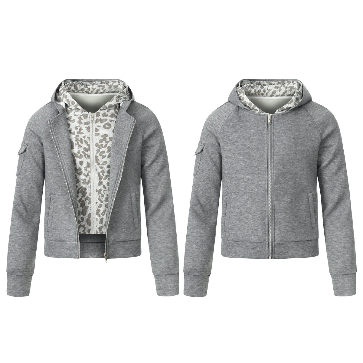 Madxmarx Layered Zip-Up Hoodie